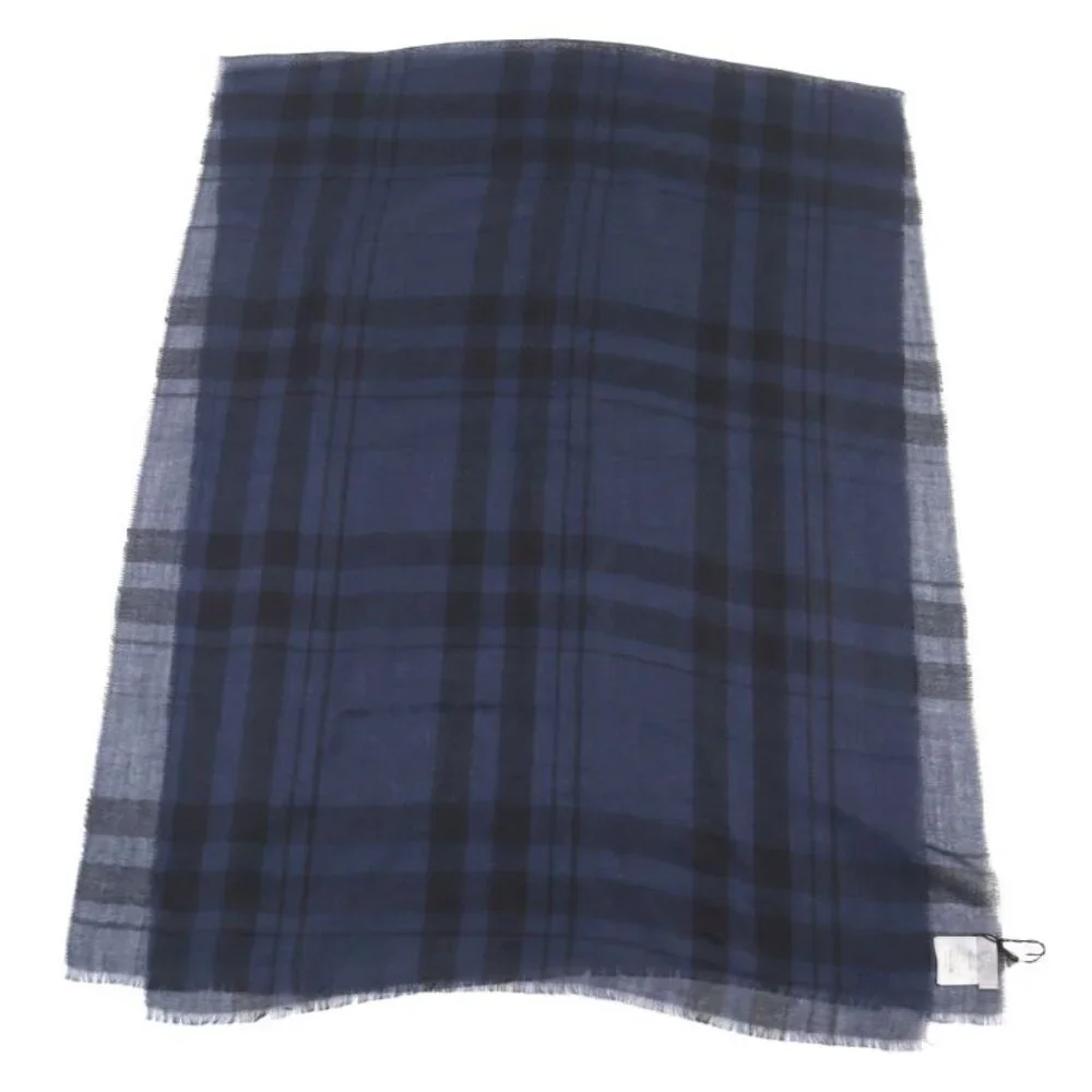 Dior Homme 133 Cashmere Silk Logo Embroidery Checked Scarf